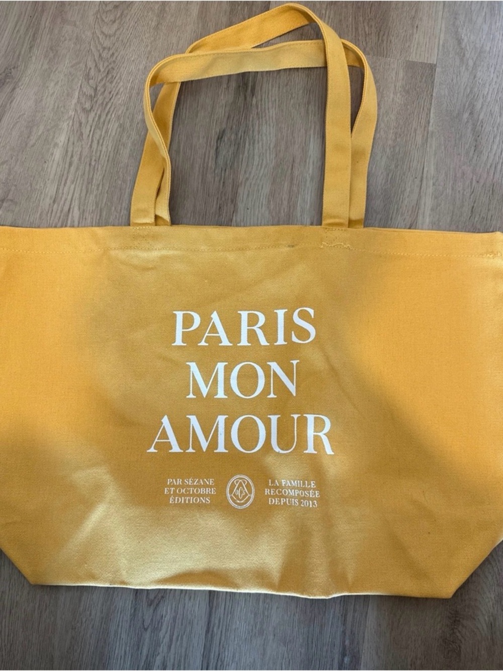 Sezane Paris Mon Amour Yellow Tote Bag
